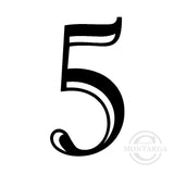 Medium 0485 B - Number Five Rubber Stamp
