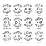 0502 D Sprig Border - Personalised Initials Rubber Stamp