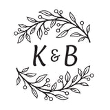 0502 D Sprig Border - Personalised Initials Rubber Stamp