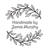 0502 D Sprig Frame - Personalised Rubber Stamp