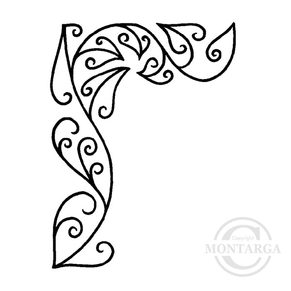 0521 C Koru Corner Pattern Rubber Stamp