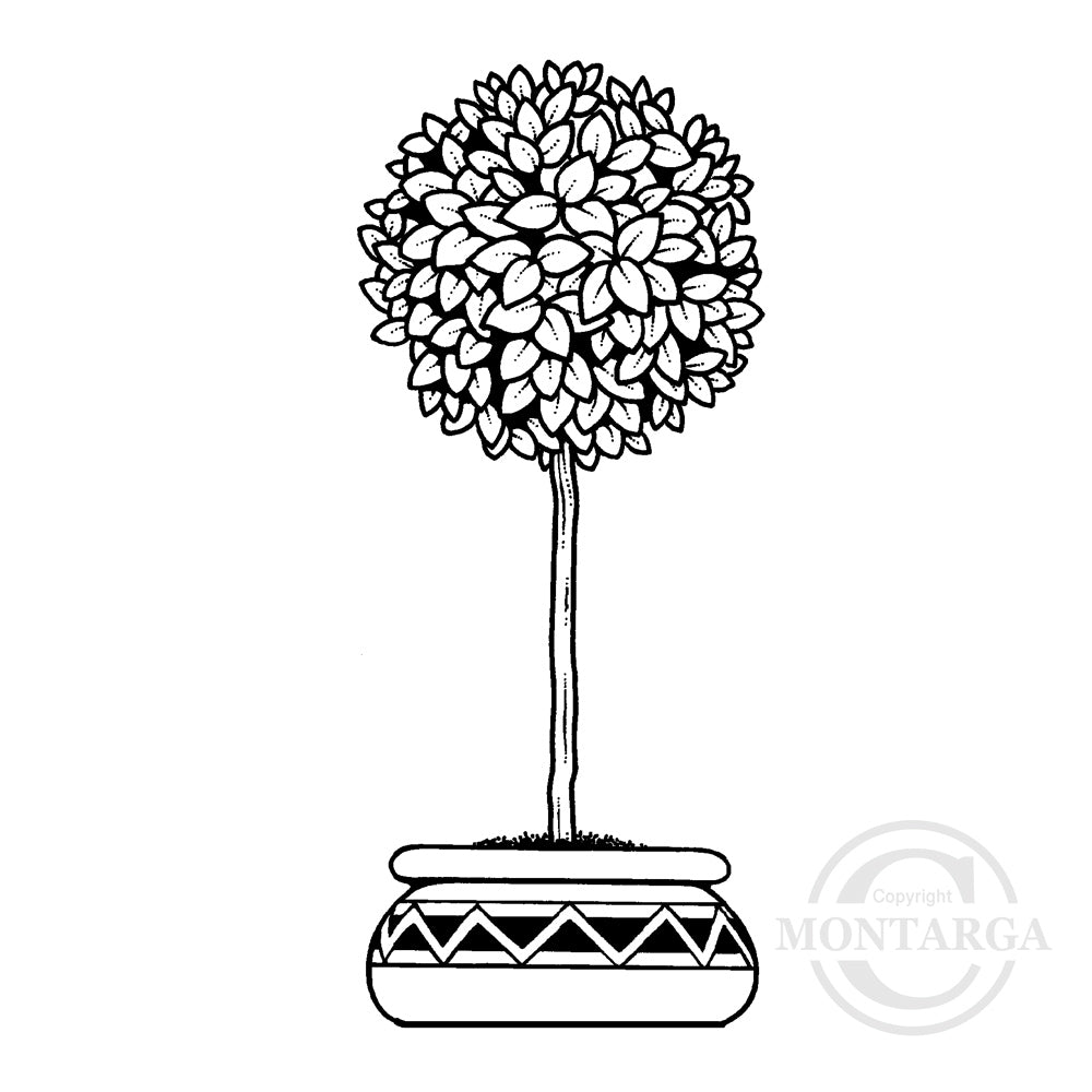 0634 FF - Topiary Tree Rubber Stamp
