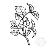 0640 C - Leafy Twig Rubber Stamp