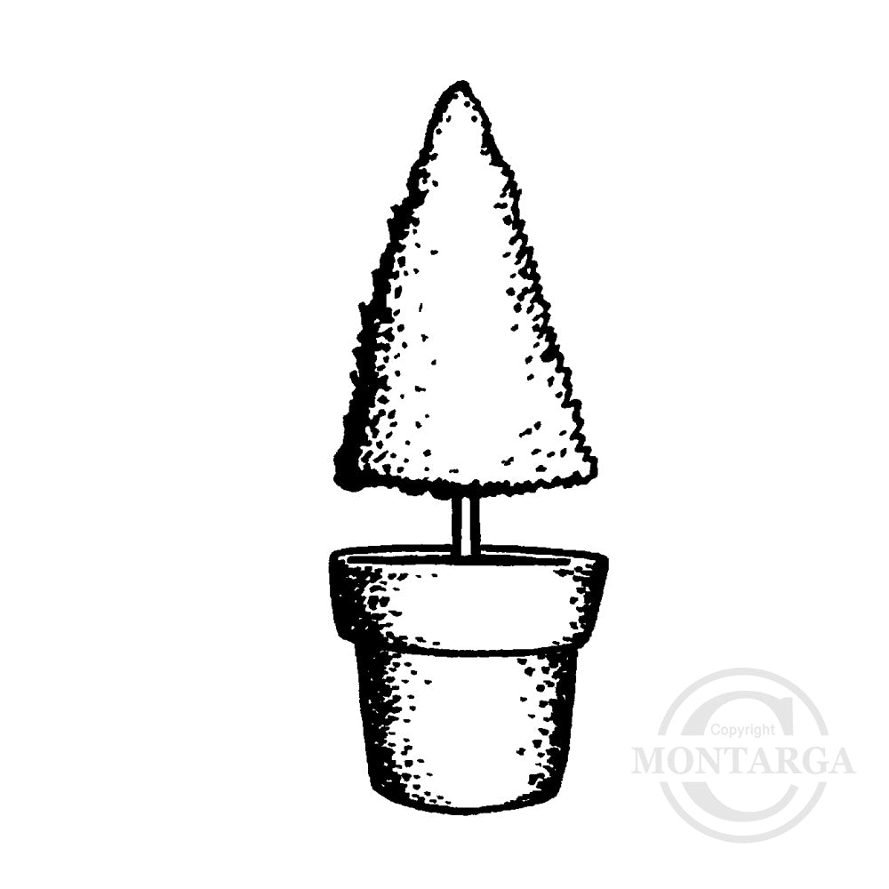0695 FF - Topiary Tree Rubber Stamp