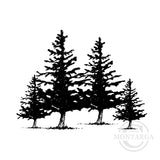 0924 D - Trees Rubber Stamp