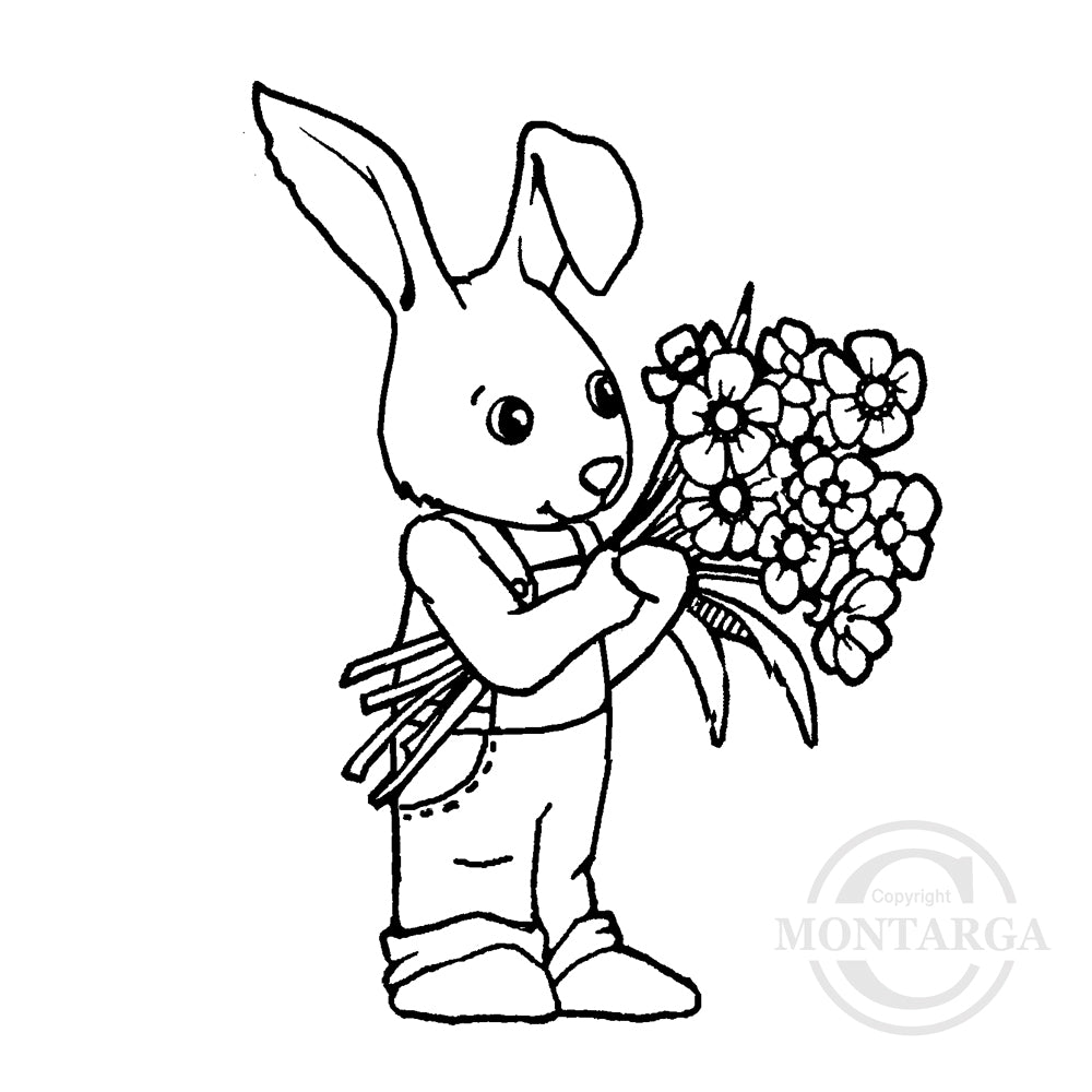 1117 F - Rabbit Rubber Stamp – Rubber Stamps by Montarga