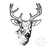 1251 F or D - Deer Head Rubber Stamp
