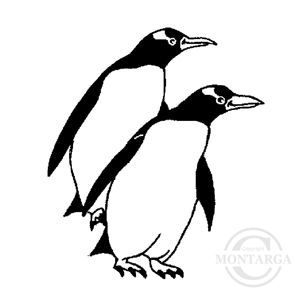 1406 C - Penguins Rubber Stamp