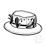 1444 C or A - Fishing Hat Rubber Stamp