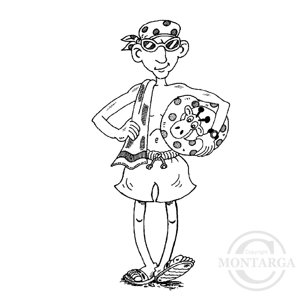1480 FF - Beach Man Rubber Stamp