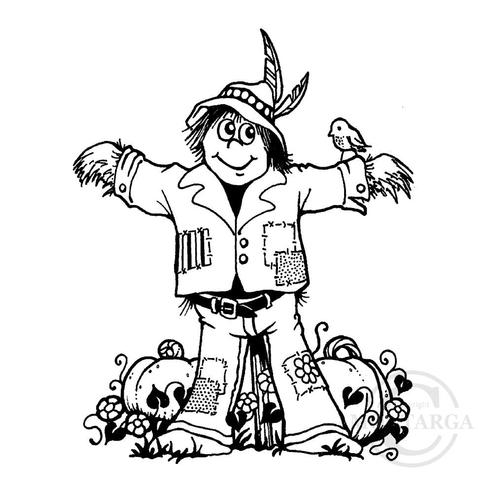 1553 G - Scarecrow Rubber Stamp