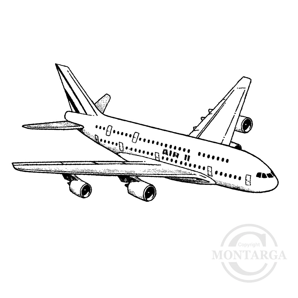 1763 FF - Plane Rubber Stamp