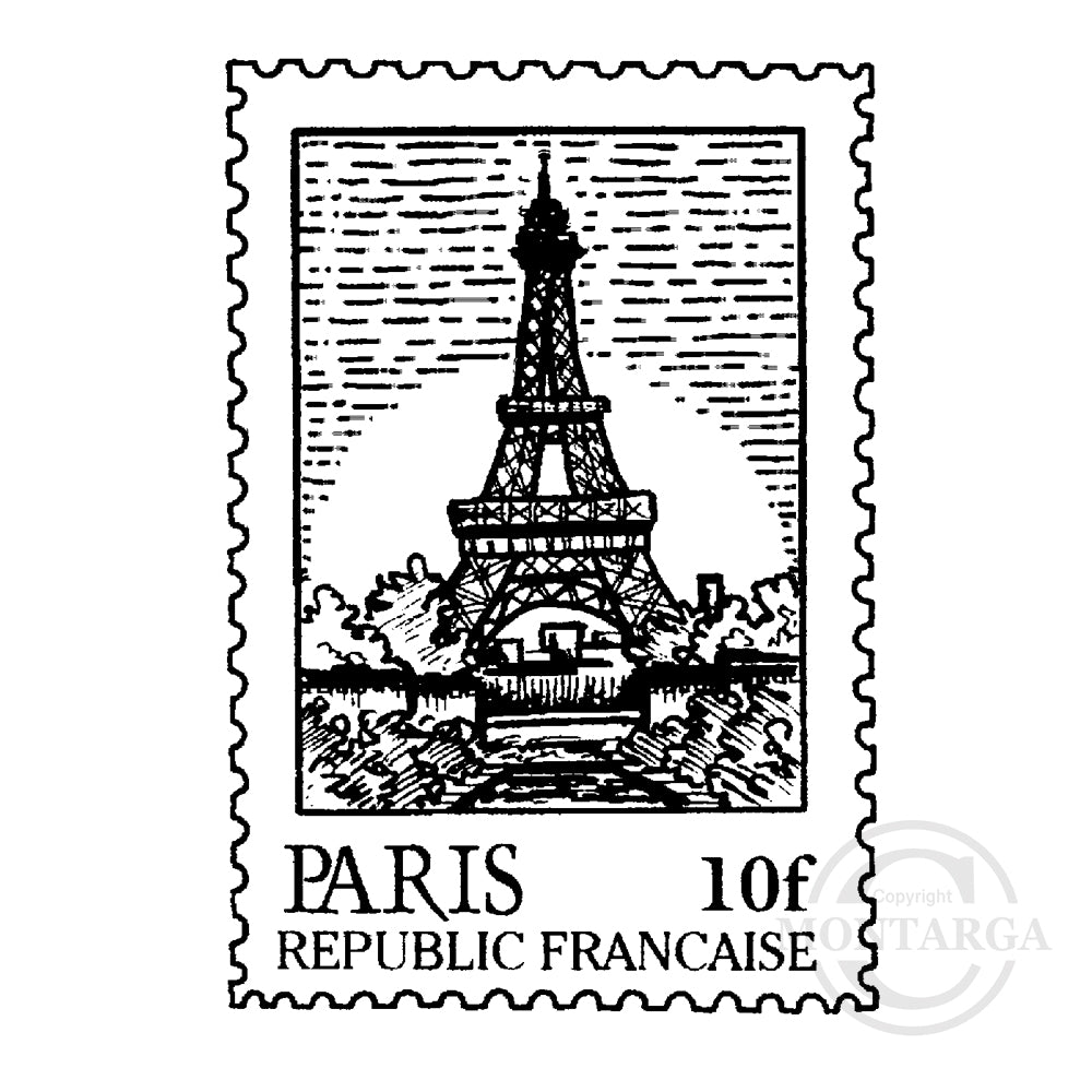1954 E - Paris Postage Rubber Stamp