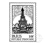 1954 E - Paris Postage Rubber Stamp