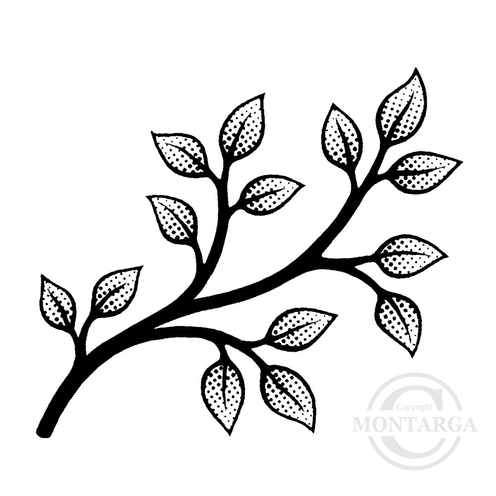 1997 F - Leafy Vine Rubber Stamp