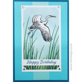 1317 C or F Kōtuku White Heron Rubber Stamp