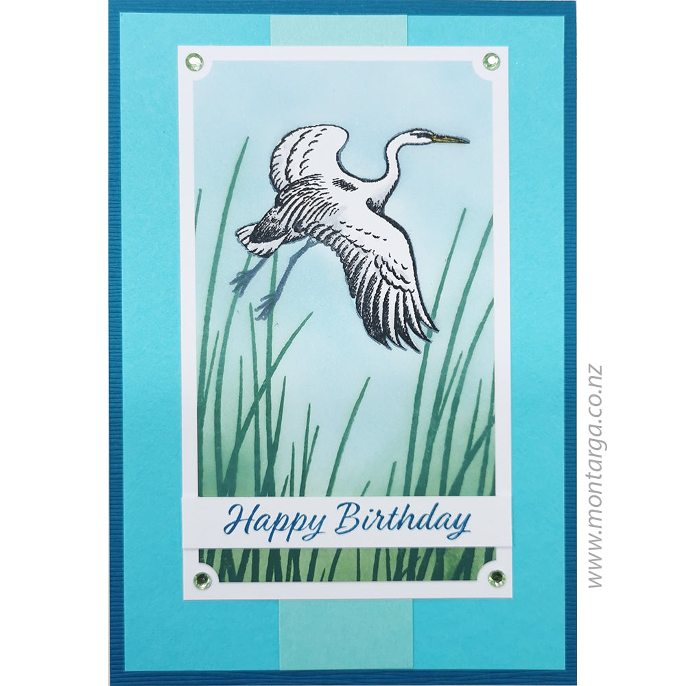 Card Sample - Kōtuku in Grasses