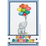 3613 FF - Elephant With Balloon Rubber Stamp
