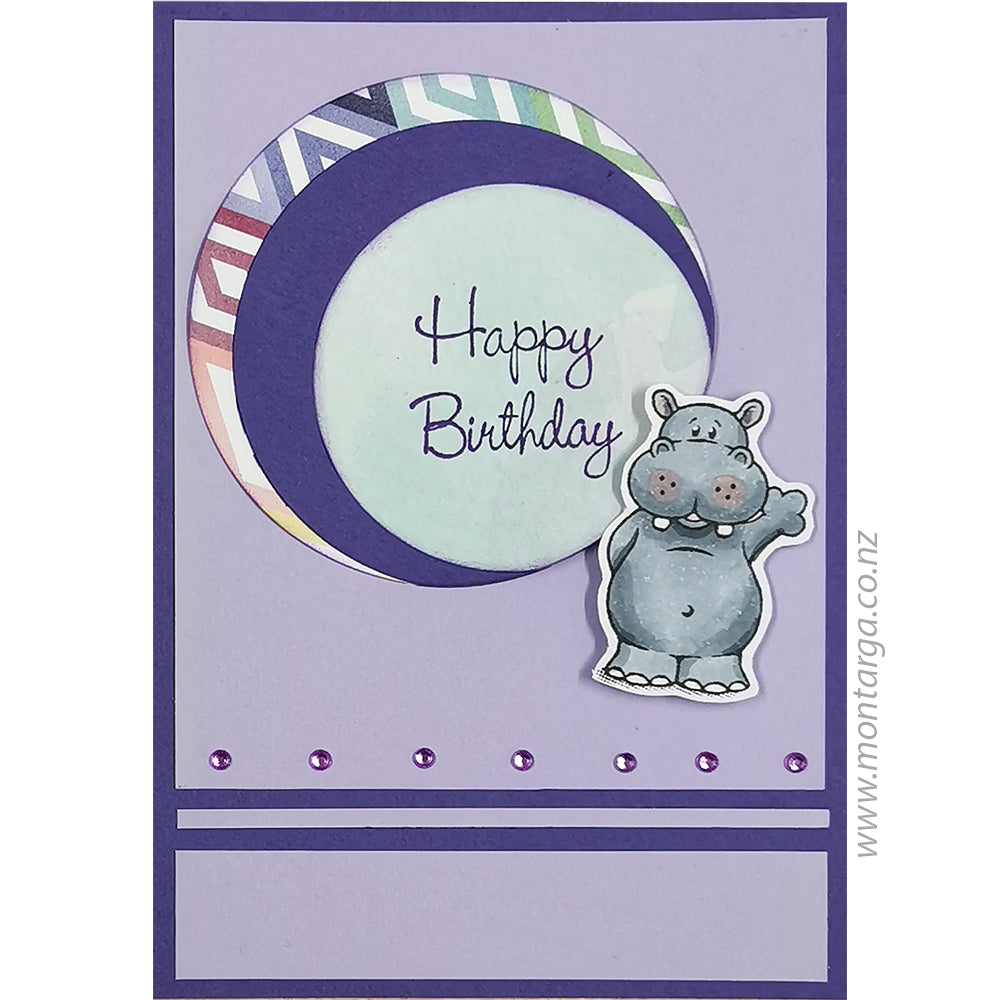 Card Sample - Purple Hippo