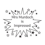 2036 D Star Burst - Personalised Teacher Rubber Stamp