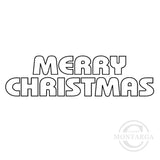 2123 BB - Outline Merry Christmas Wording Rubber Stamp