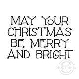 2126 E - Merry And Bright Wording Rubber Stamp