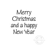 2365 A - Merry Christmas Happy New Year Wording Rubber Stamp