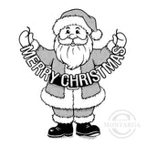 2389 G - Santa, Father Christmas With Banner Rubber Stamp