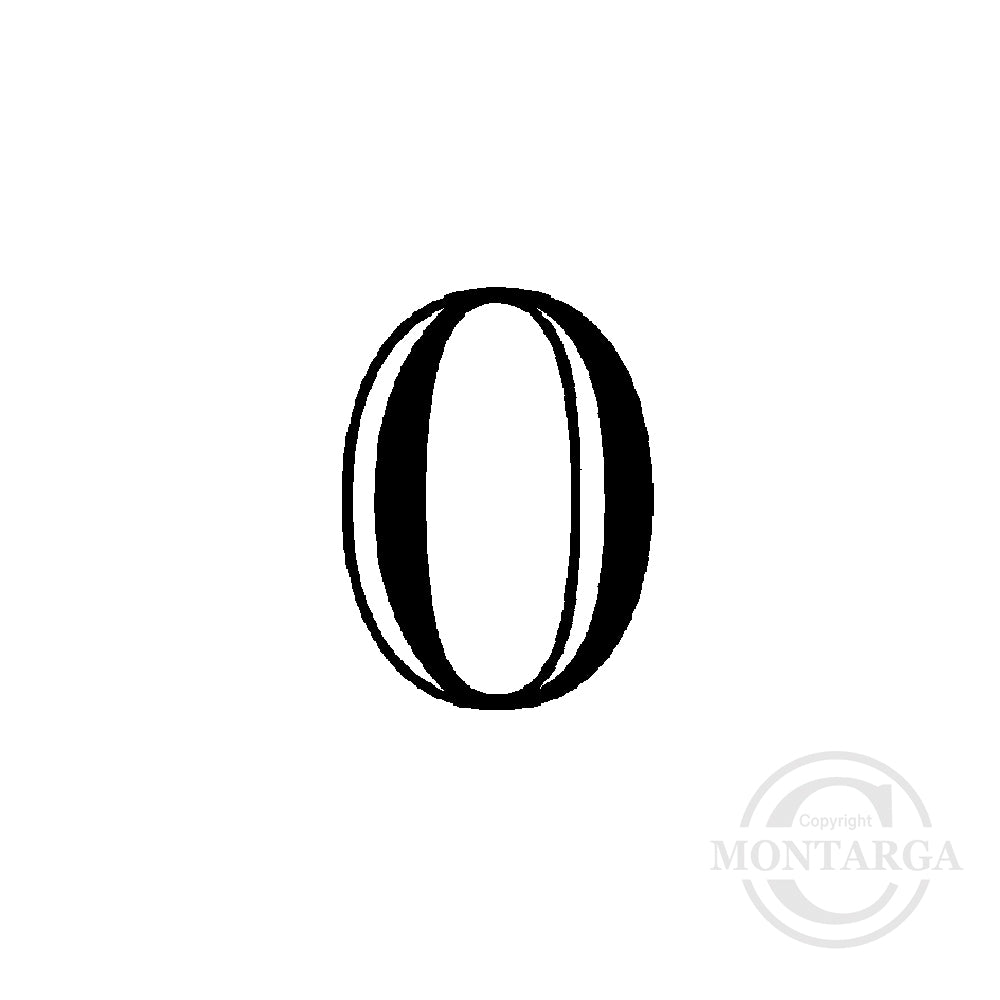 Small 2530 A - Number Zero Rubber Stamp