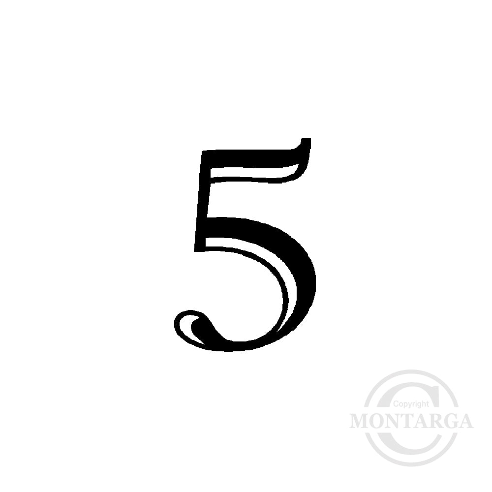 Small 2535 A - Number Five Rubber Stamp