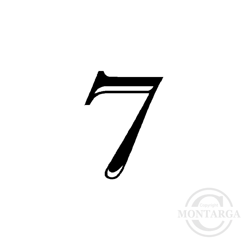 Small 2537 A - Number Seven Rubber Stamp