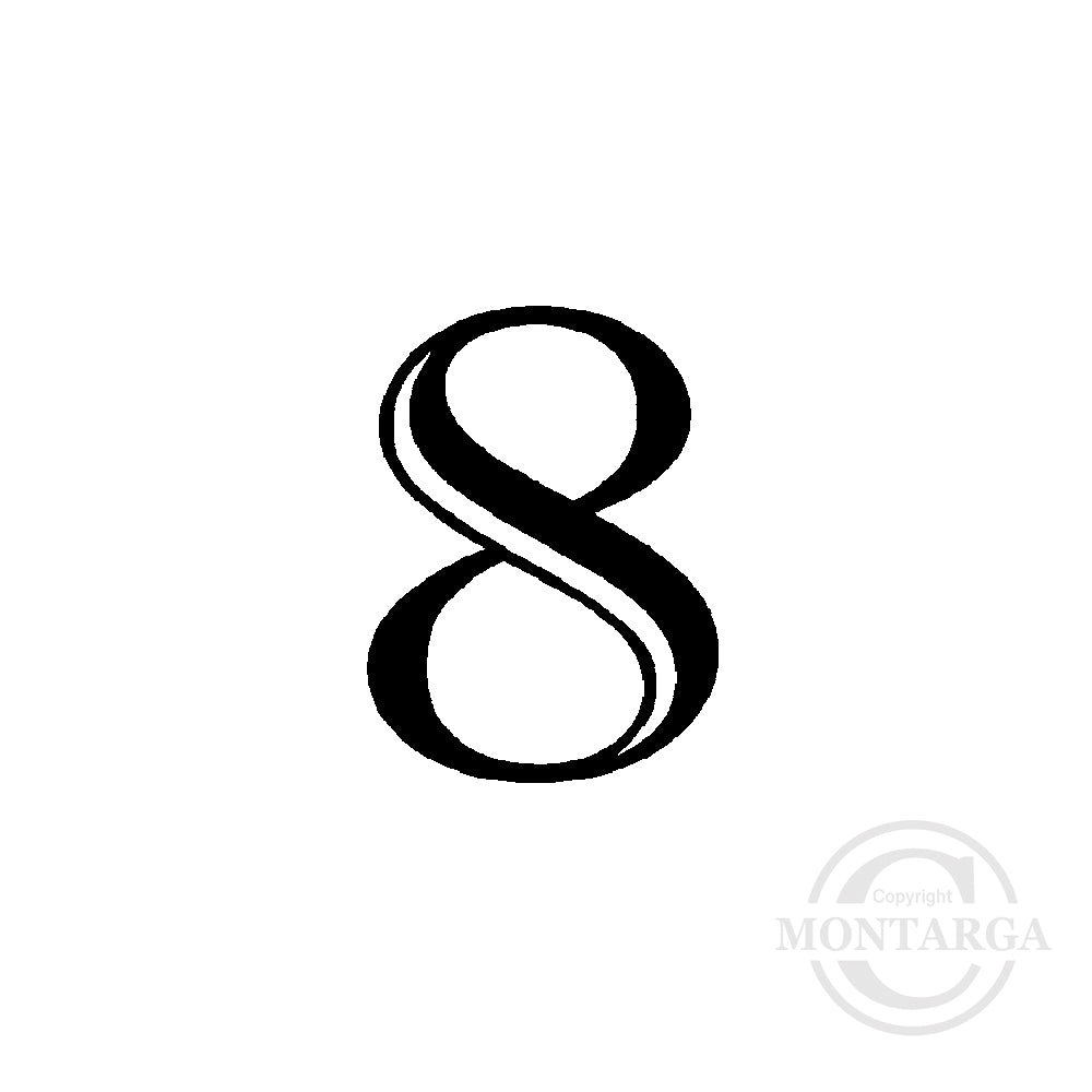 Small 2538 A - Number Eight Rubber Stamp