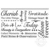 2554 GG - Collage Wording Background Rubber Stamp