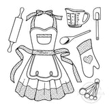 2684 H - Apron Baking Rubber Stamp