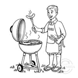 2695 - BBQ Guy Rubber Stamp