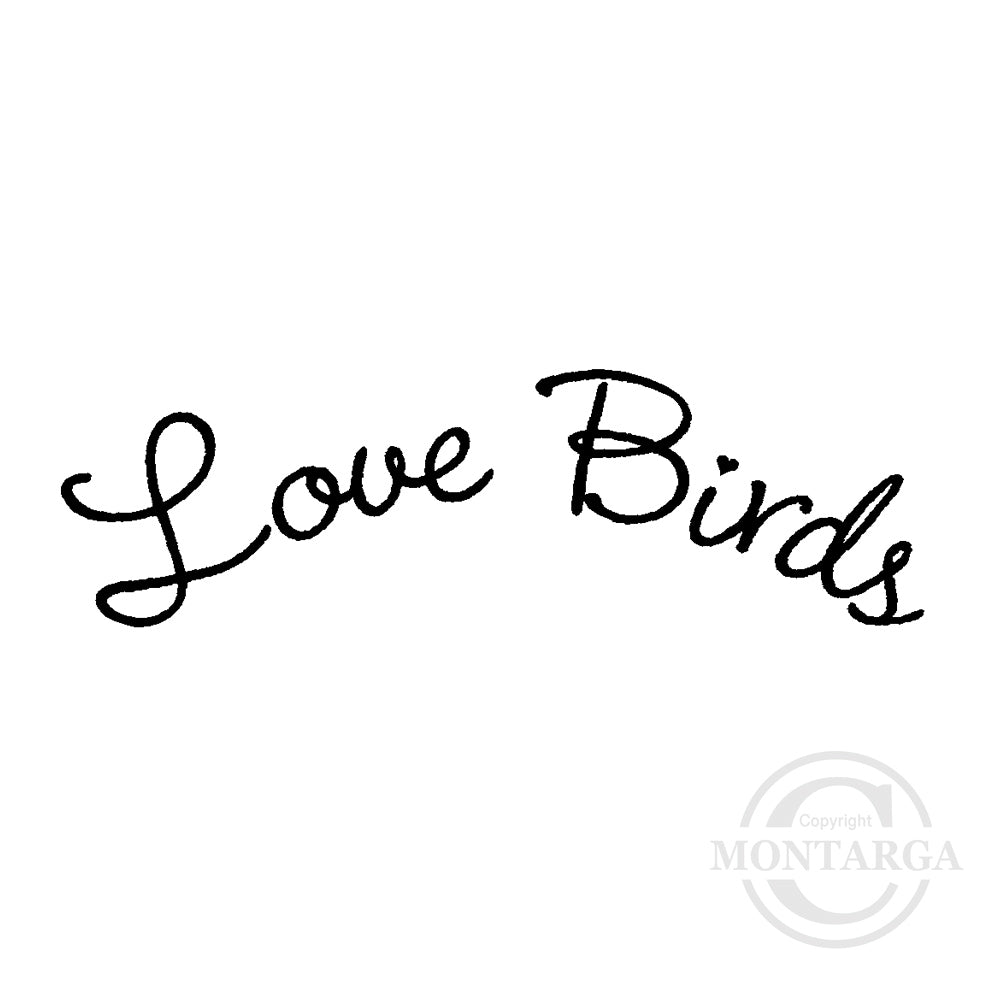 2732 B - Love Birds Wording Rubber Stamp