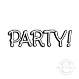 2734 B - Party Wording Rubber Stamp