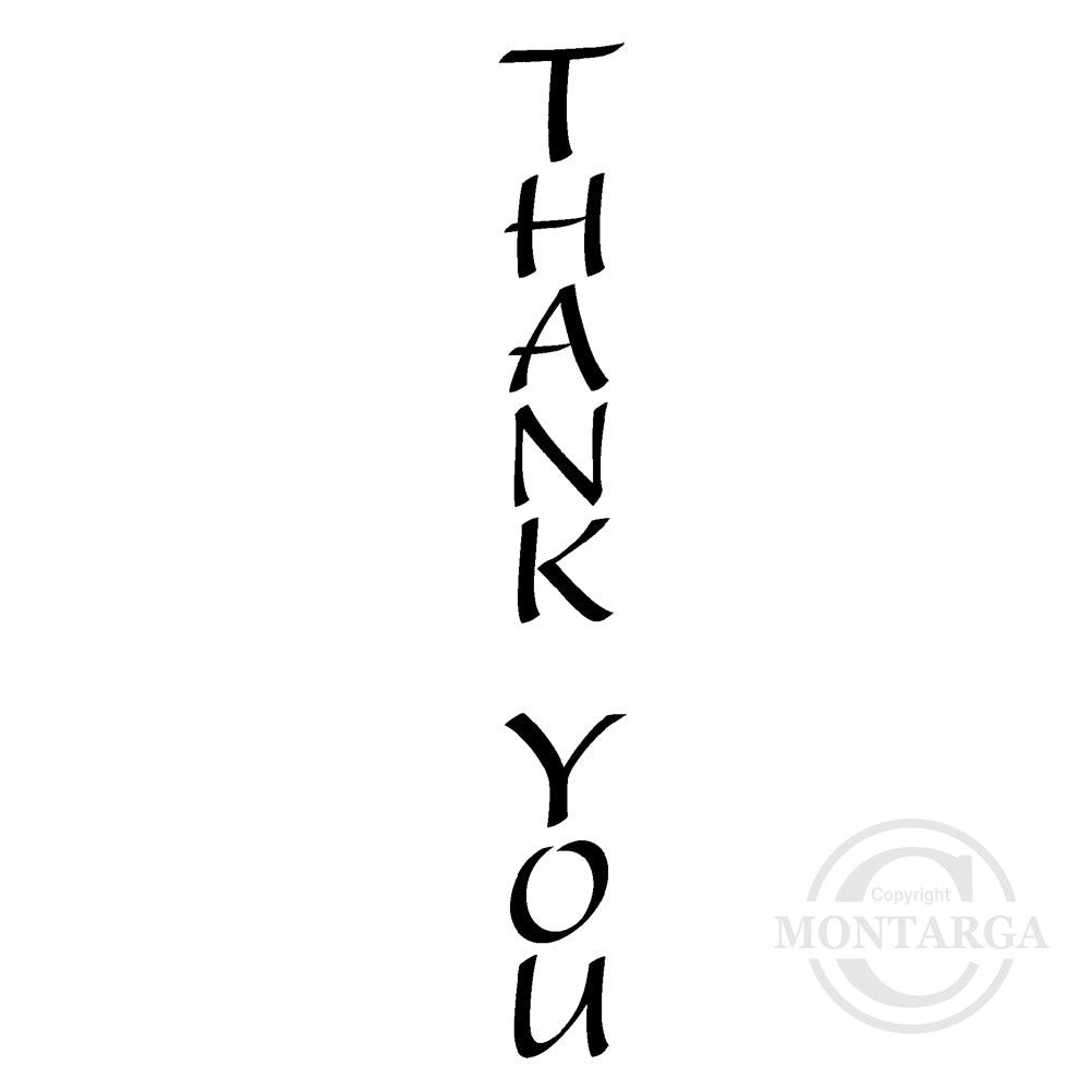 2735 BB - Thank You Vertical Wording Rubber Stamp