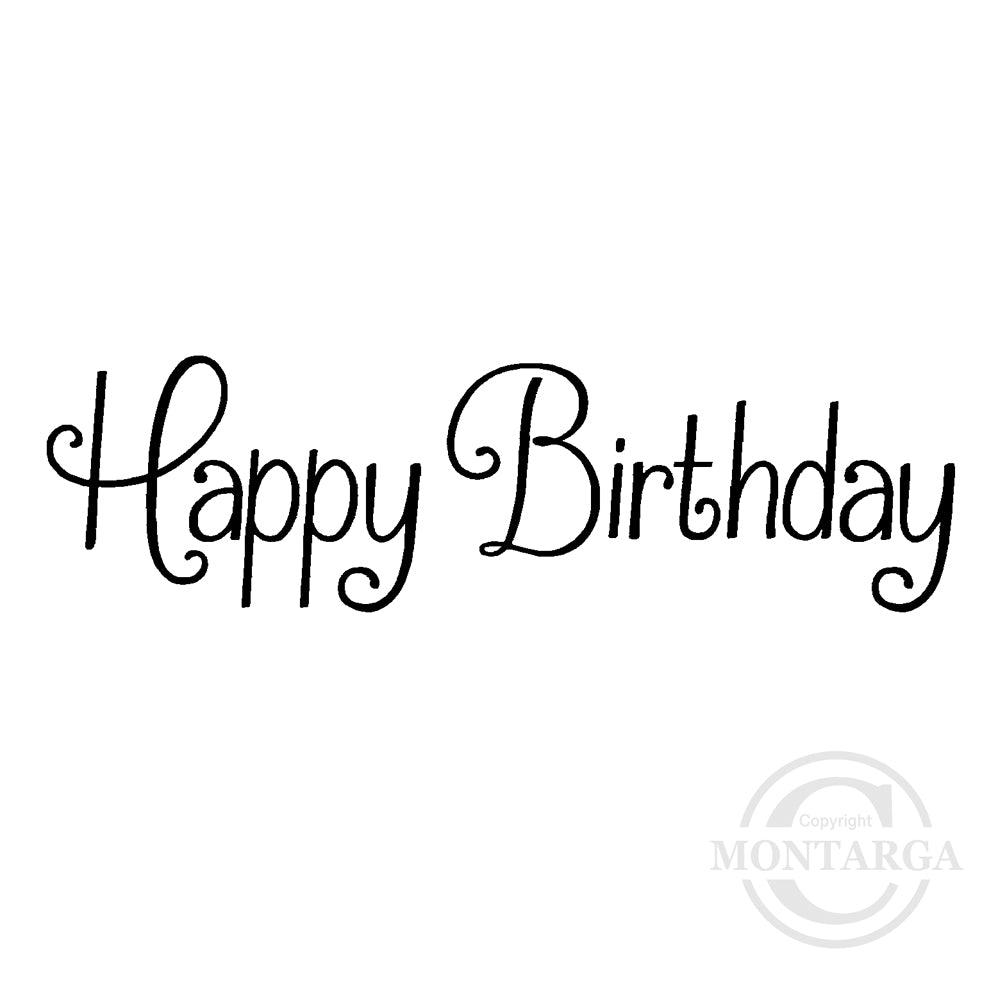 2789 BB - Happy Birthday Wording Rubber Stamp