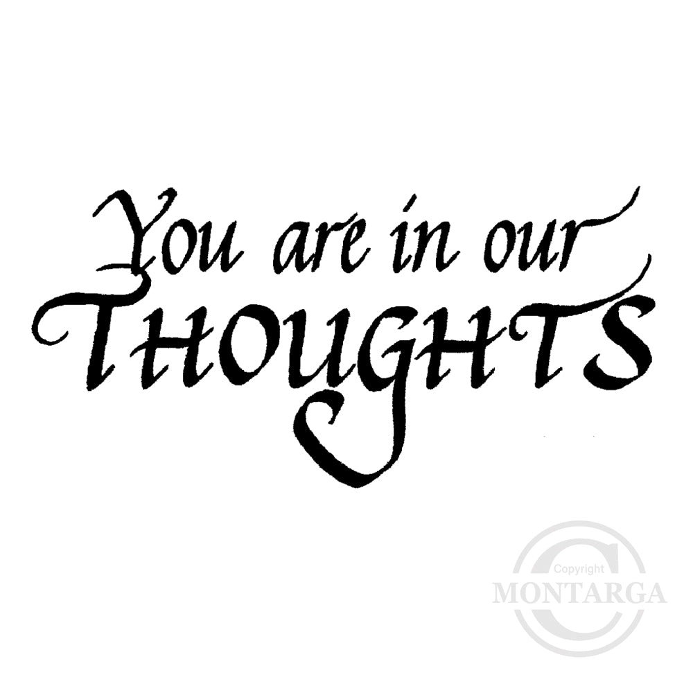 2808 E - In Our Thoughts Wording Rubber Stamp