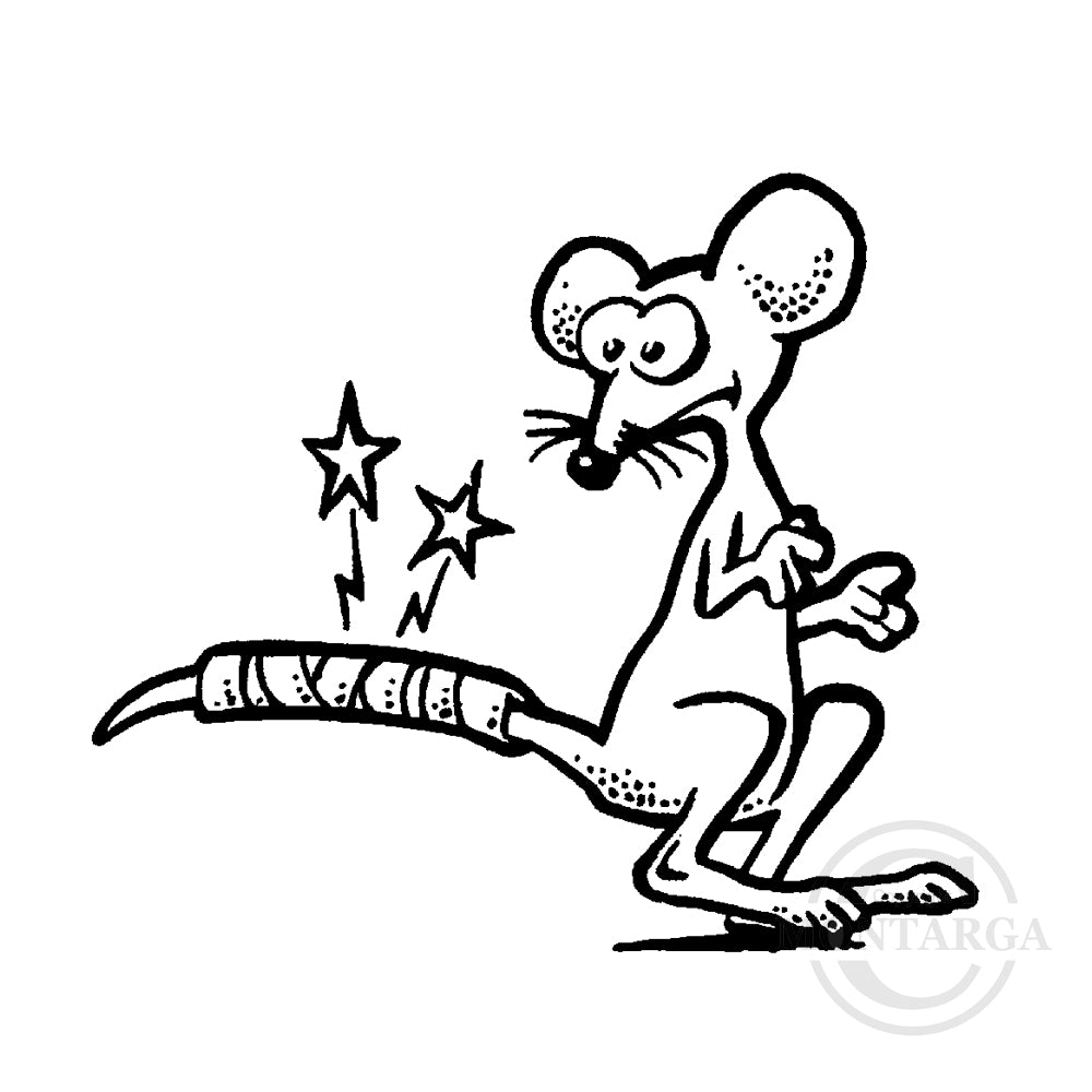 2814 F - Sick Mouse Rubber Stamp