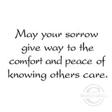 2827 E - May Your Sorrow, Sympathy Wording Rubber Stamp