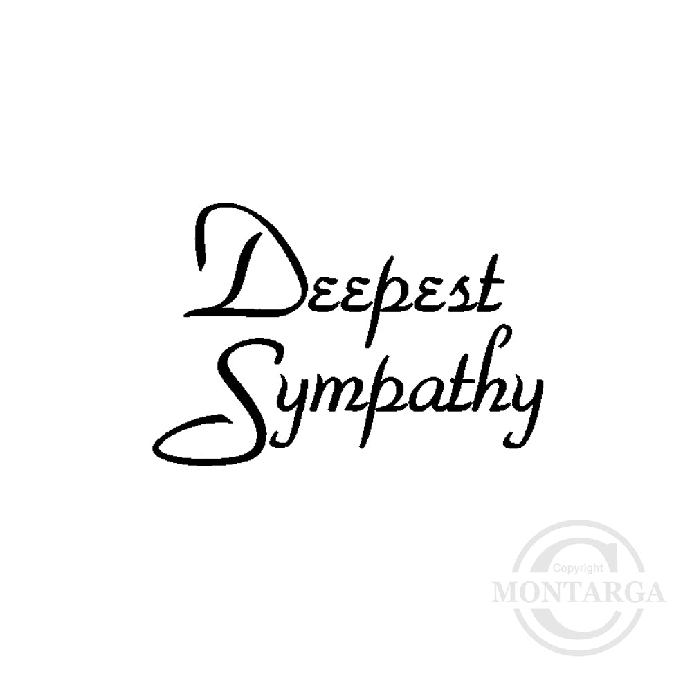 2832 A - Mini Deepest Sympathy Wording Rubber Stamp
