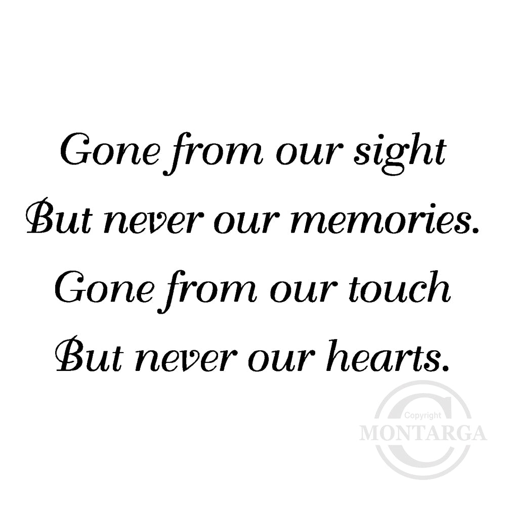 2835 E - Gone From Our Sight Wording Rubber Stamp