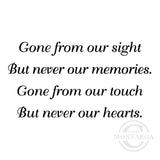 2835 E - Gone From Our Sight Wording Rubber Stamp