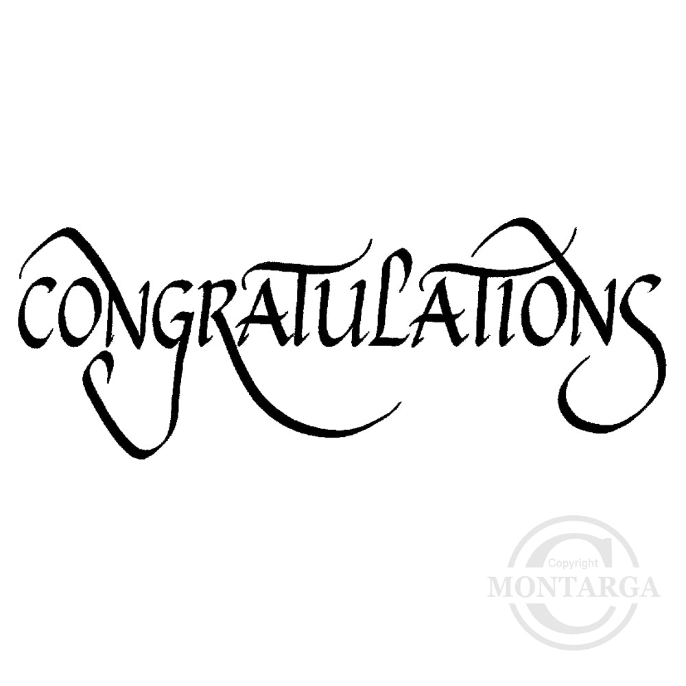 2905 FF - Congratulations Wording Rubber Stamp – Rubber Stamps by Montarga