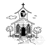 3009 G - Church Rubber Stamp