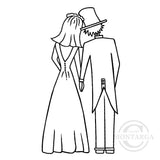 3019 FF - Wedding Couple Rubber Stamp