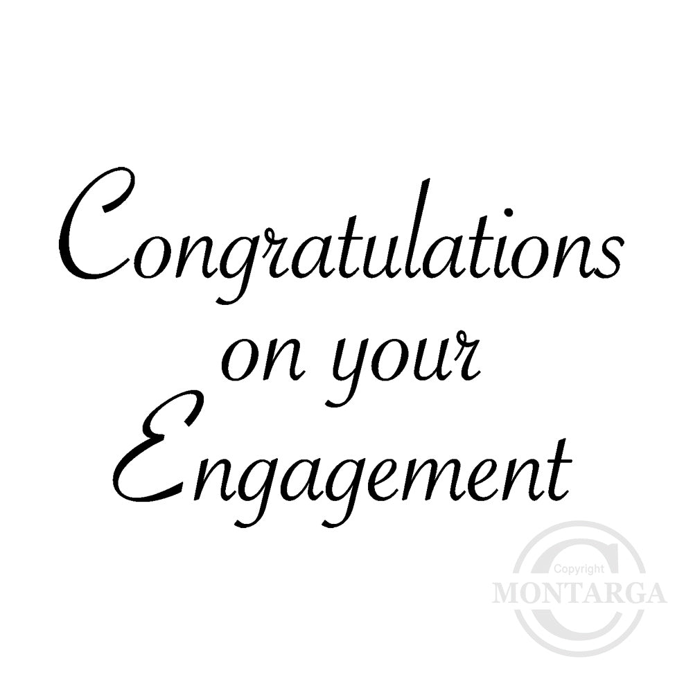 3022 E - Congratulations on Engagement Wording Rubber Stamp