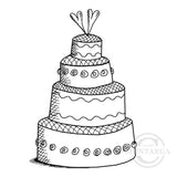 3023 G - Wedding Cake Rubber Stamp